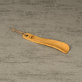 Compact Handmade Cherry Shoehorn with Leather Strap, Made in Scotland