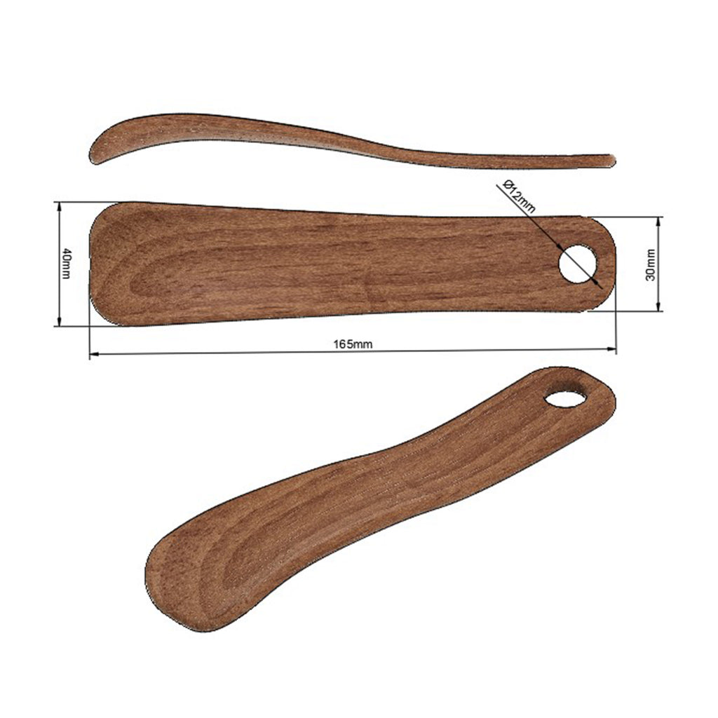 Compact Handmade Walnut Shoehorn with Leather Strap, Made in Scotland