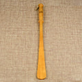 Long Handmade Cherry Shoehorn with Intricate Handle and Leather Strap, Made in Scotland