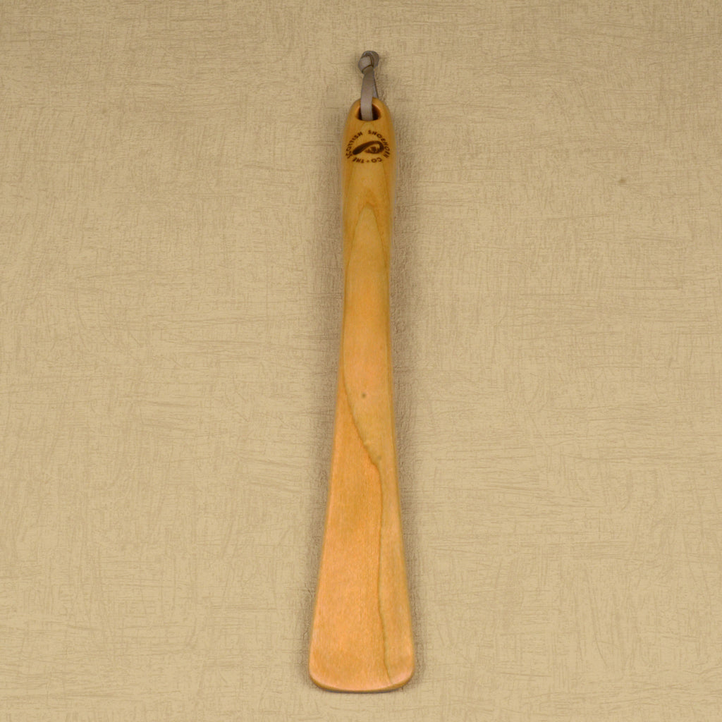 Medium Size Handmade Cherry Shoehorn with Leather Strap, Made in Scotland