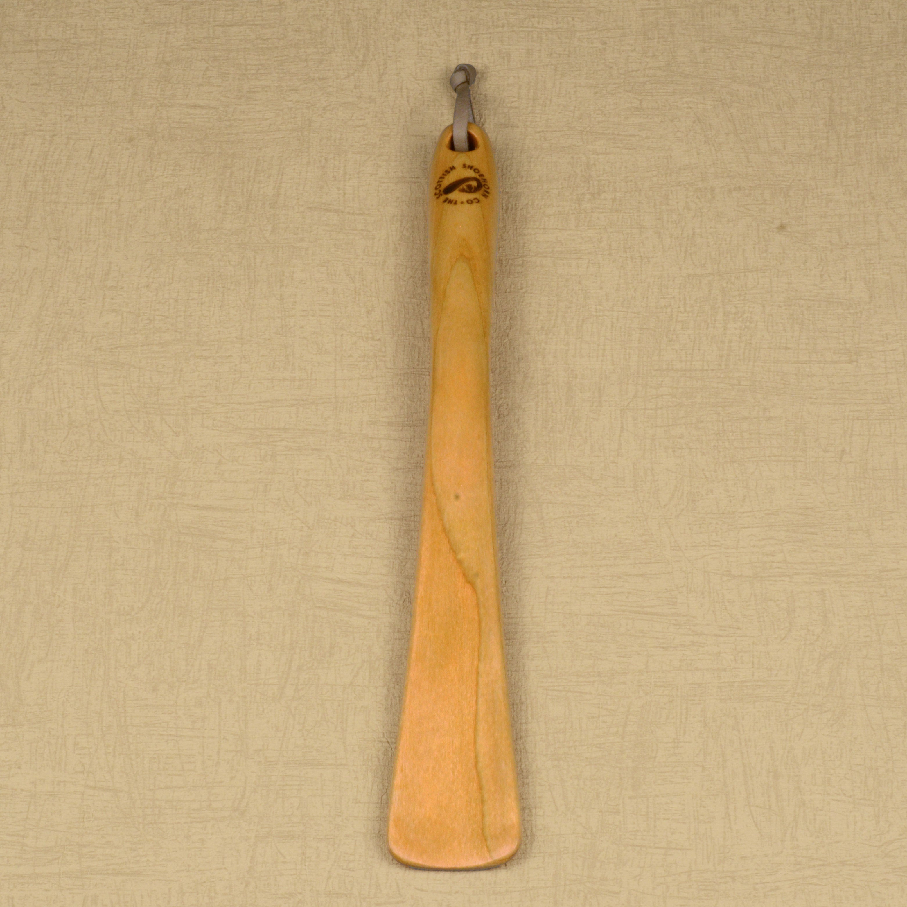 Medium Size Handmade Cherry Shoehorn with Leather Strap, Made in Scotland