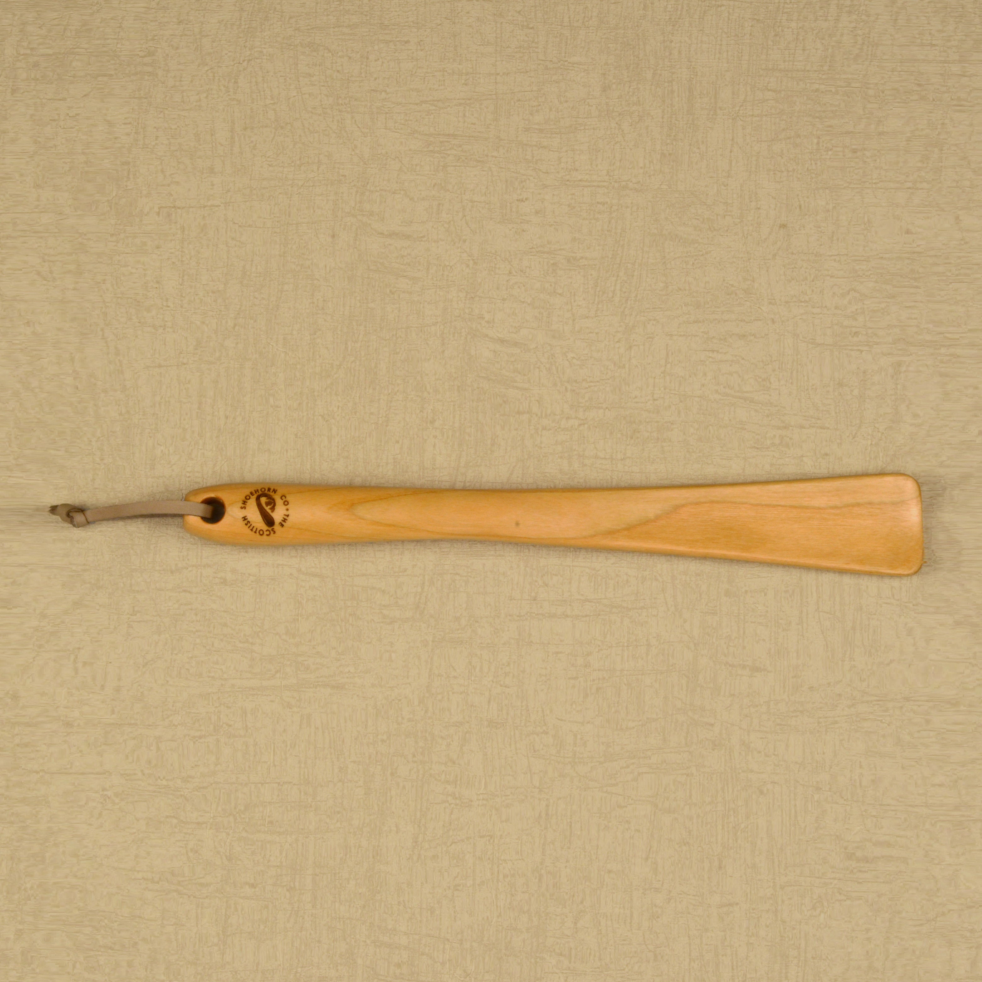 Medium Size Handmade Cherry Shoehorn with Leather Strap, Made in Scotland