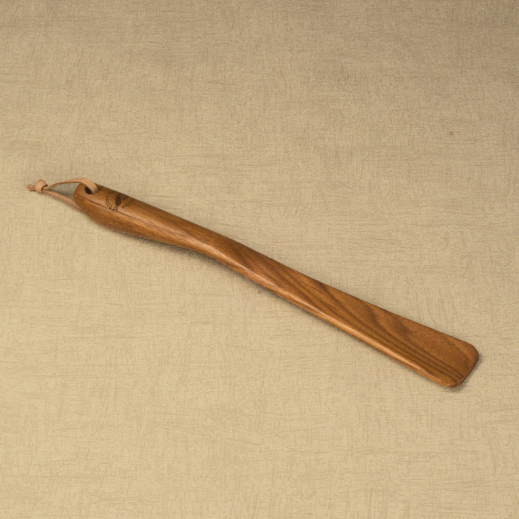 Medium Size Handmade Walnut Shoehorn with Leather Strap, Made in Scotland
