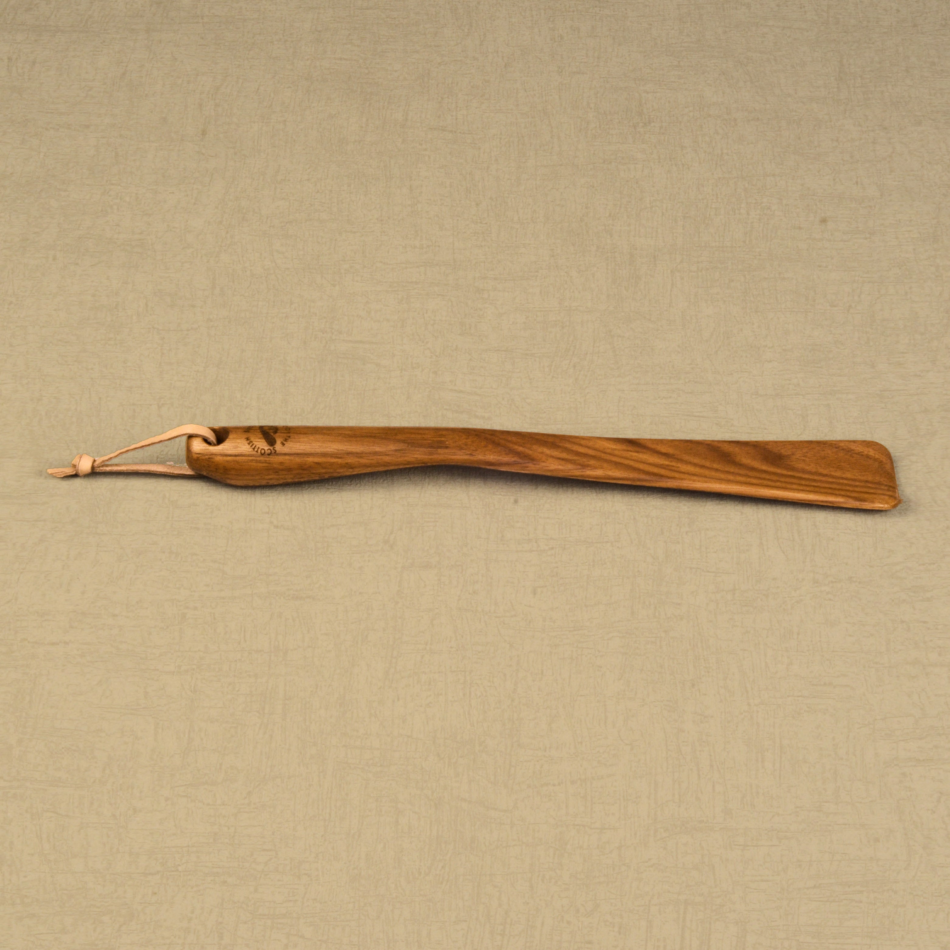 Medium Size Handmade Walnut Shoehorn with Leather Strap, Made in Scotland