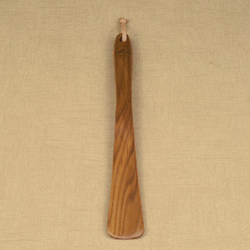 Medium Size Handmade Walnut Shoehorn with Leather Strap, Made in Scotland