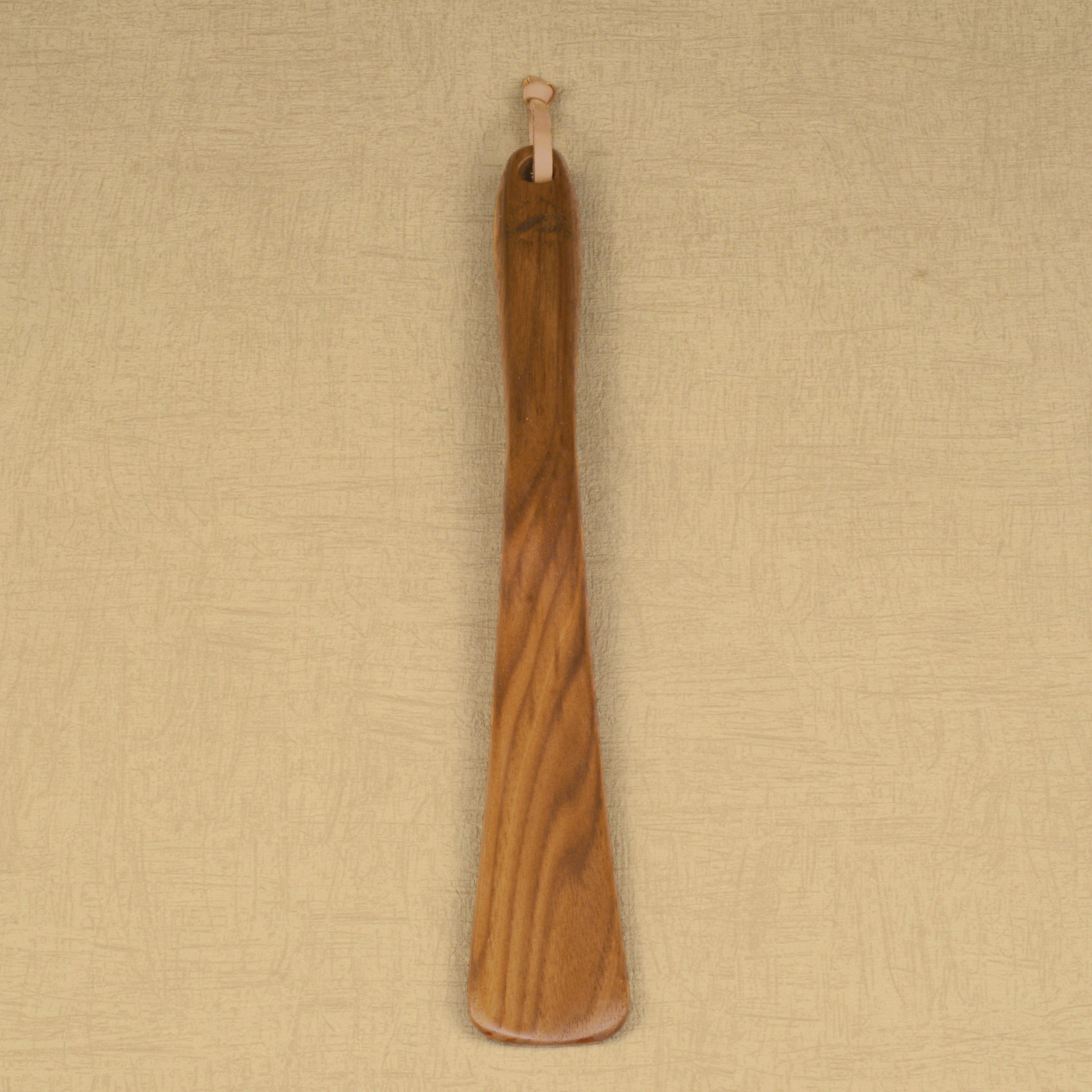 Medium Size Handmade Walnut Shoehorn with Leather Strap, Made in Scotland