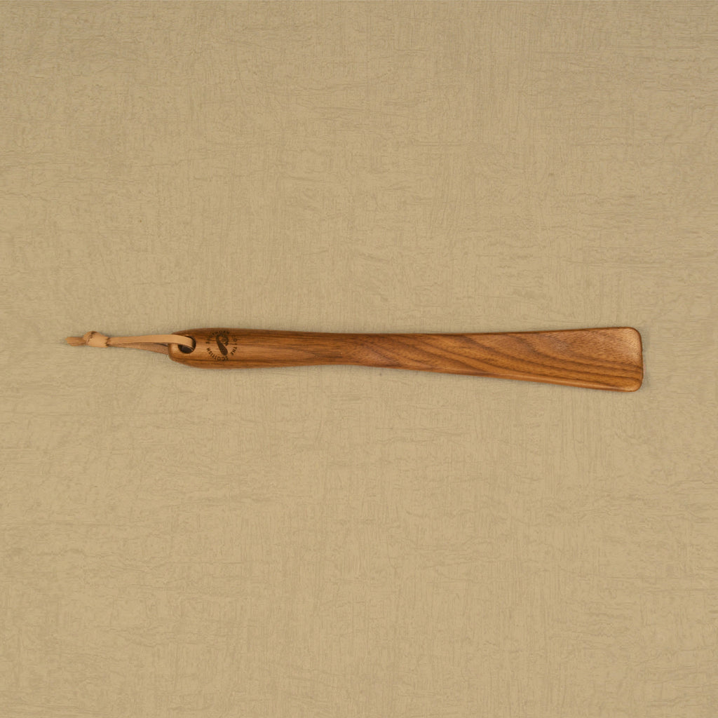 Medium Size Handmade Walnut Shoehorn with Leather Strap, Made in Scotland