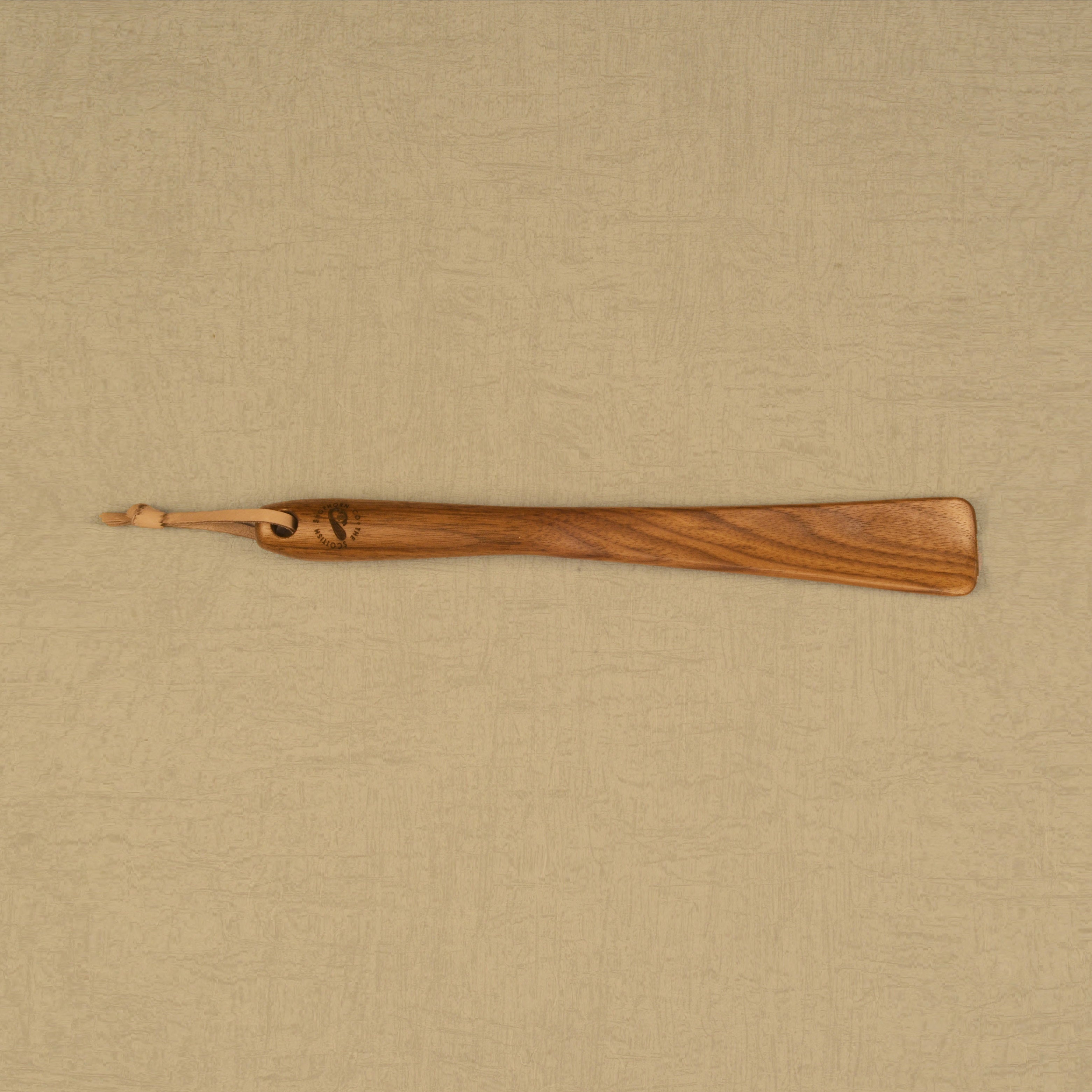 Medium Size Handmade Walnut Shoehorn with Leather Strap, Made in Scotland