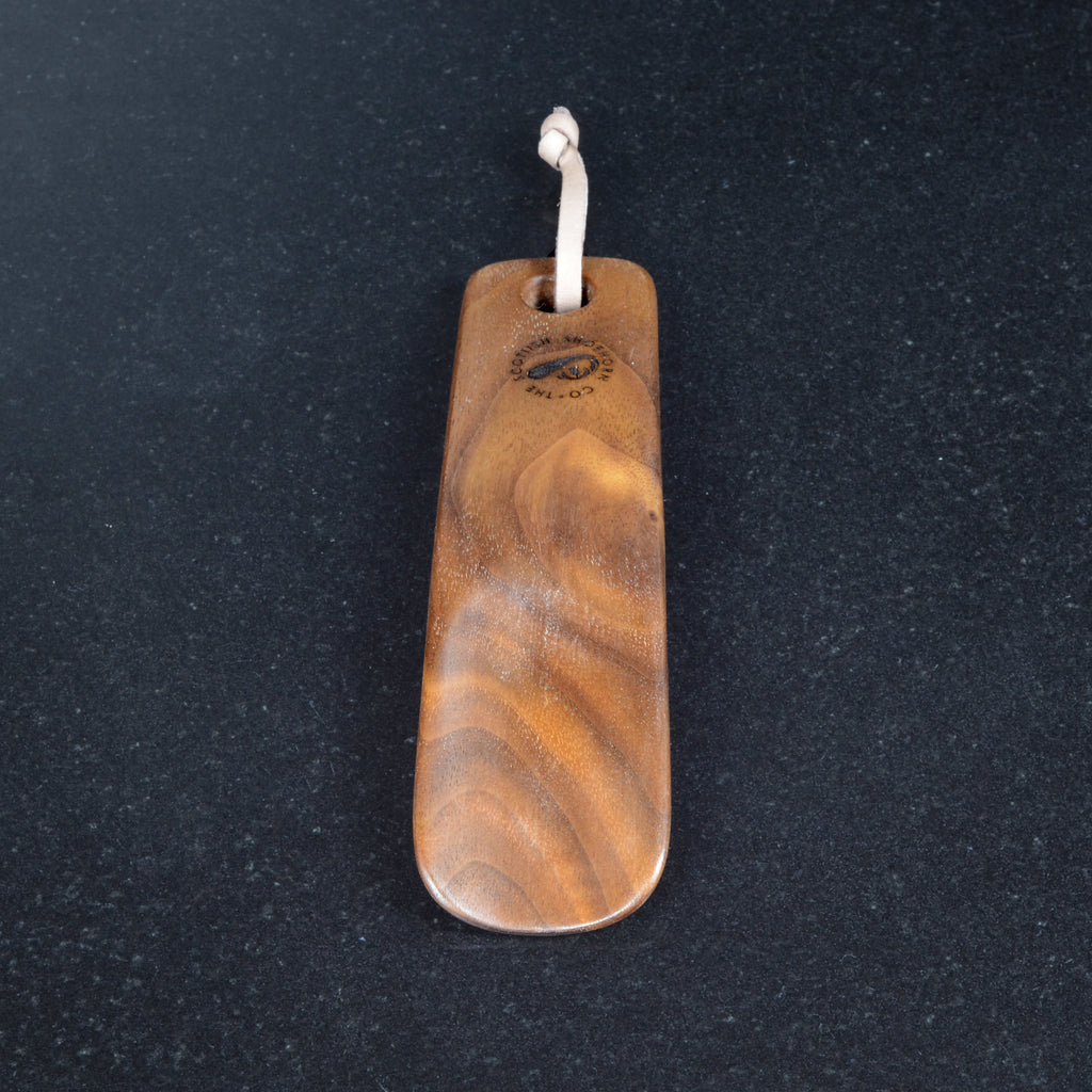 Wee Walnut Shoehorn with Leather Strap, Made in Scotland