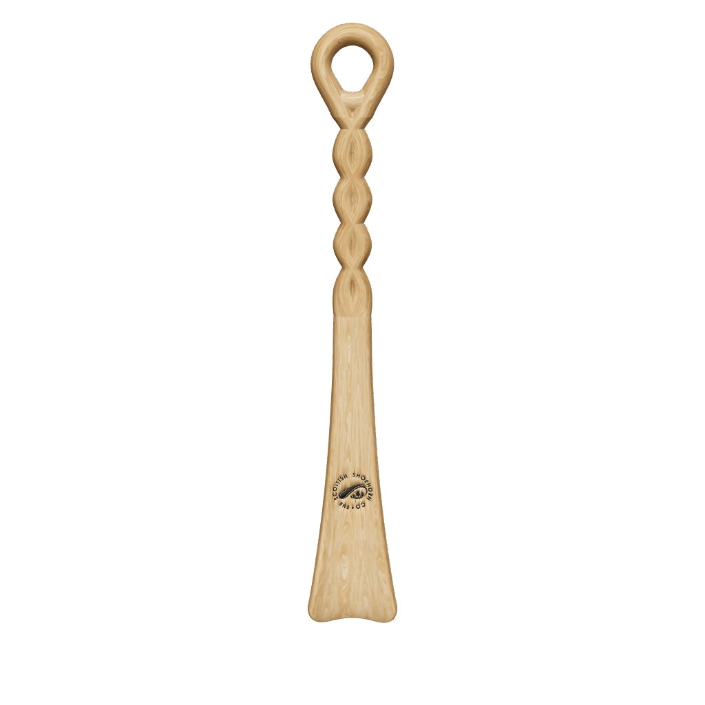Medium Size Handmade Oak Shoehorn with Twisty Handle Design, Made in Scotland