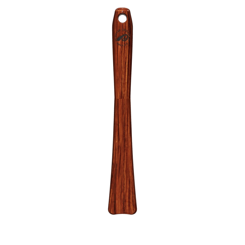 Medium Size Handmade Walnut Shoehorn with Leather Strap, Made in Scotland