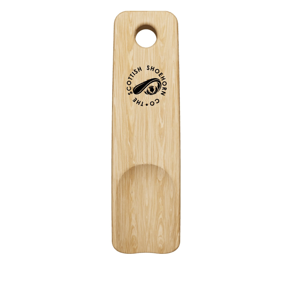 Wee Oak Shoehorn with Leather Strap, Made in Scotland